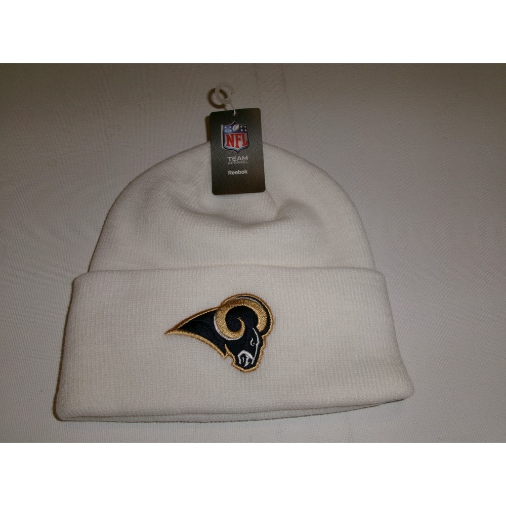 LOS ANGELES RAMS REEBOK KNIT BEANIE TOBOGGAN Y2K 00s HAT CAP VINTAGE DEAD BK